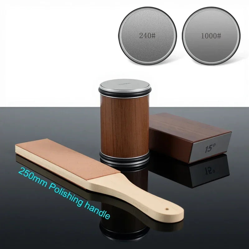 Rolling Knife Sharpener Magnetic Knife Holder Diamond Sharpening Stone with15and20 Degrees Angle Roller Kitchen Accessory set