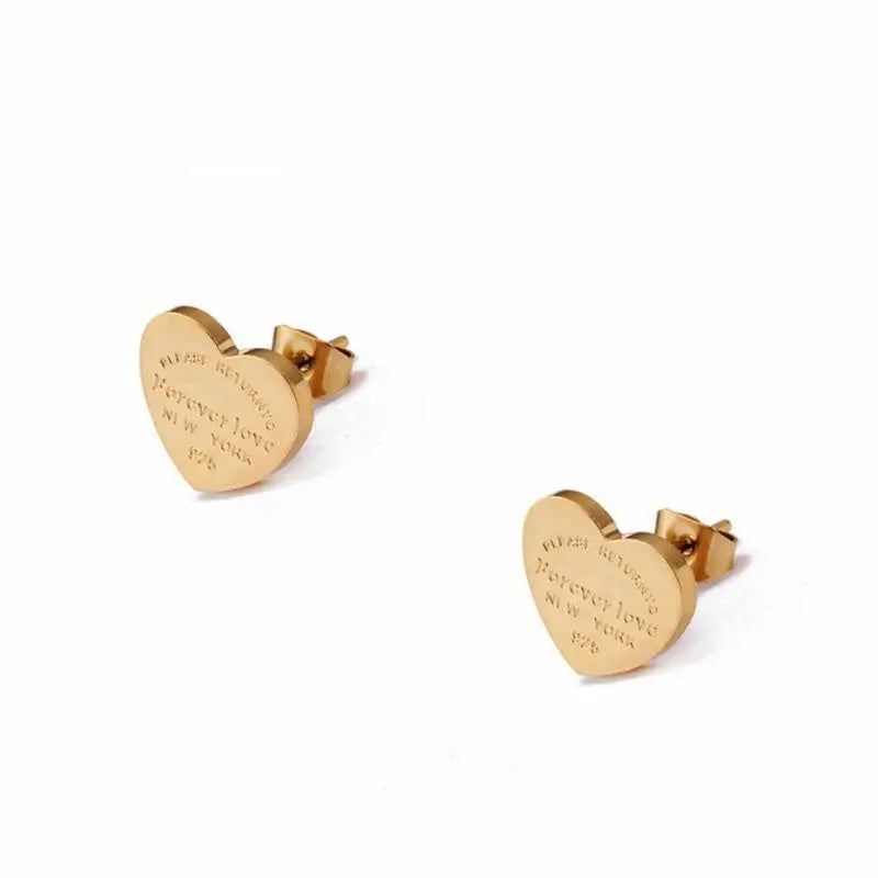Stainless Steel Forever Love Heart Earrings Small Cute Stud Earrings for Women Wedding Party Jewelry