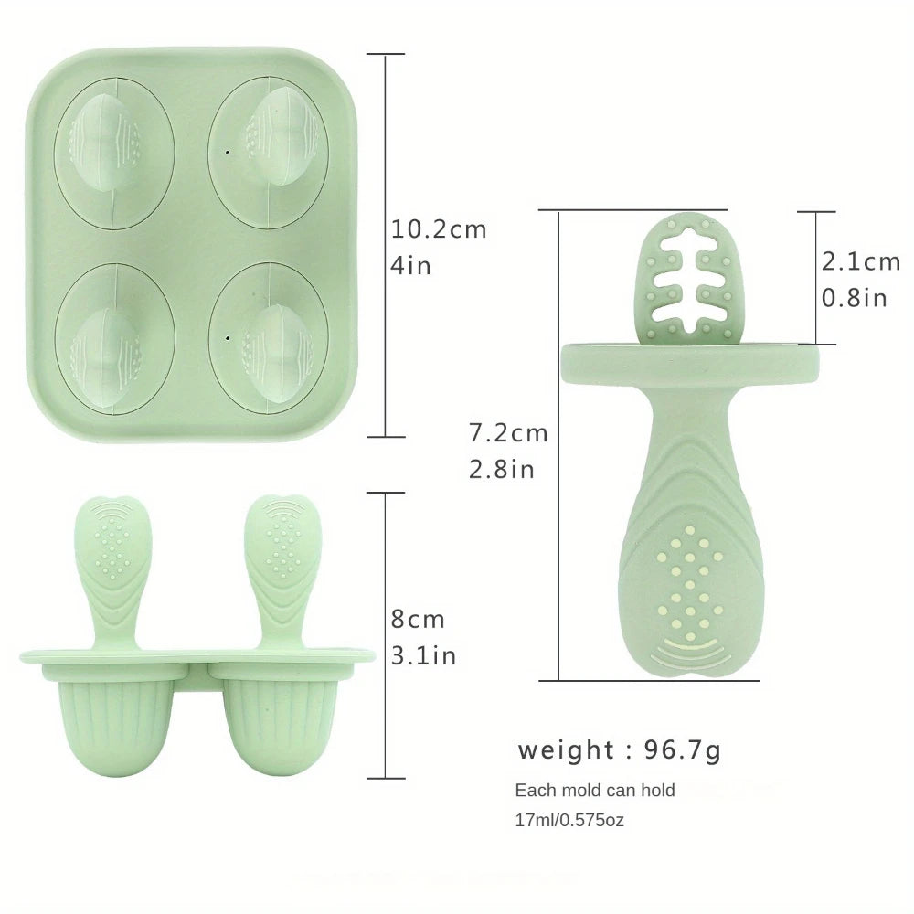 Baby Silicone Mold Set,Teething Teether,Perfect for Freezing Breast Milk, Formula & Smoothies - Essential Baby Feeding Accessory