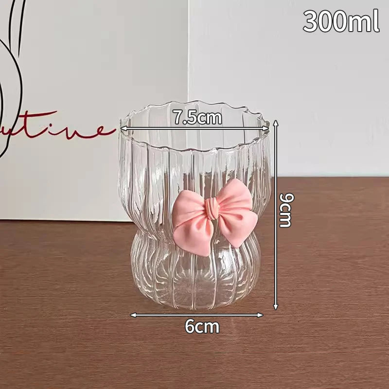 Transparant Drinking Glass Cup Creative Wave Shape Iced Coffee Tumbler Cup Juice Milk Tea Mug Drinkware Water Glasses Ripple Mug