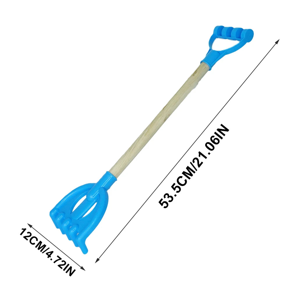 21 in Wooden Beach Sand Shovels Toy For Kids Adults Beach Spade Rake Garden Tools Summer Outdoor Digging Snow Beach Shovels Gift
