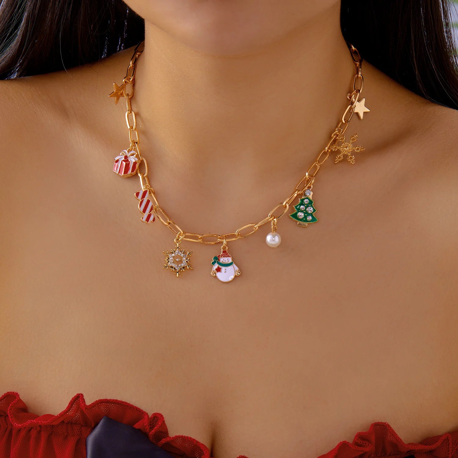 Cute Nutcracker Soldier Pendant Earrings For Women Shiny Rhinestone Imitation Pearl Elegant Earrings Christmas New Year Jewelry