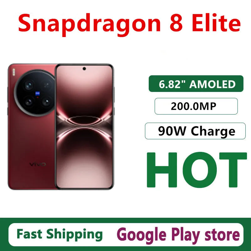 Original Vivo X200 Ultra Mobile Phone Snapdragon 8 Elite 6.82" AMOLED 120HZ 200.0MP Camera 90W Charge 6000mAh Android 15.0 OTA