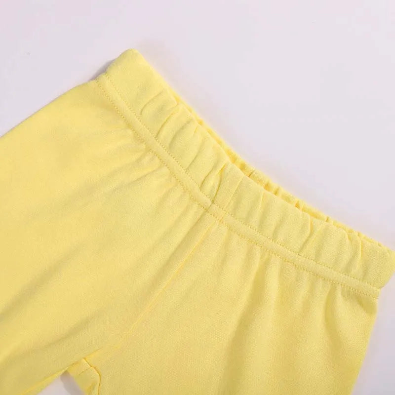 Newborn Baby Boys Girls Pants 0 To 12 Months 100% Cotton Leggings Solid Color Foot Wrap Elastic Waist Trousers Baby Clothing