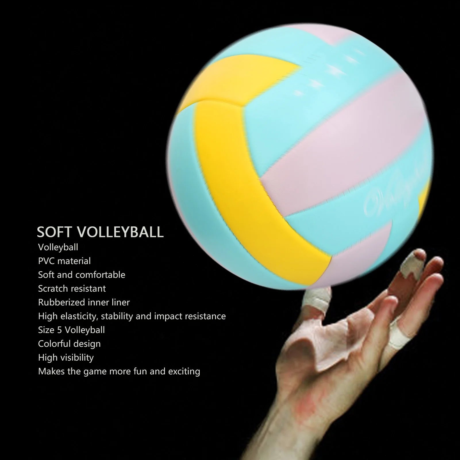 Indoor Outdoor Volleyball Size 5 Training Volleyball Soft High Elasticity Lightweight PVC Indoor Outdoor Volleyball for Pool Gym