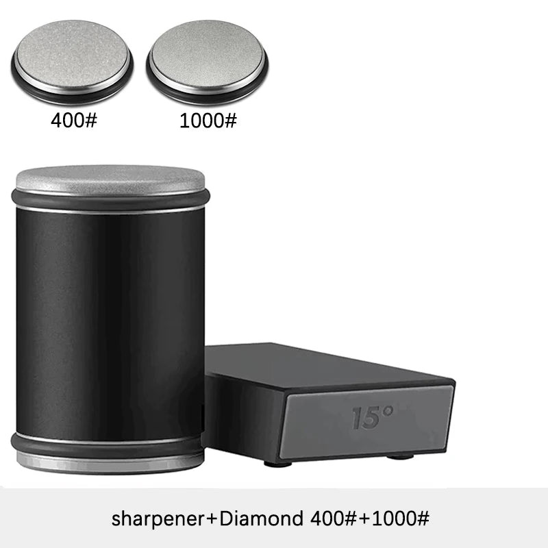 Rolling Knife Sharpener Magnetic Knife Holder Diamond Sharpening Stone Kit with 15 and 20 Degrees Angle Roller Kitchen Accessory