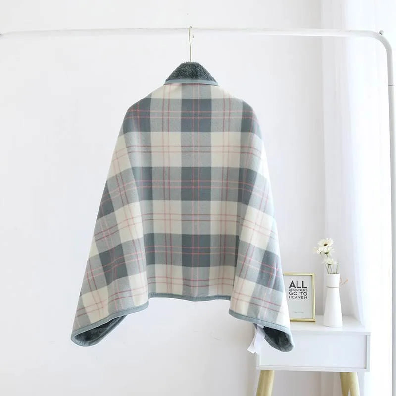 1 PC Buckle Shawl Soft-to-the-touch Blanket Lightweight Shawl Lunch Break Blanket Winter Wearable Blanket for Office Dormitory